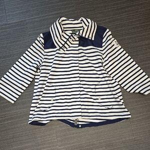 Ralph Lauren Navy and White Striped Top